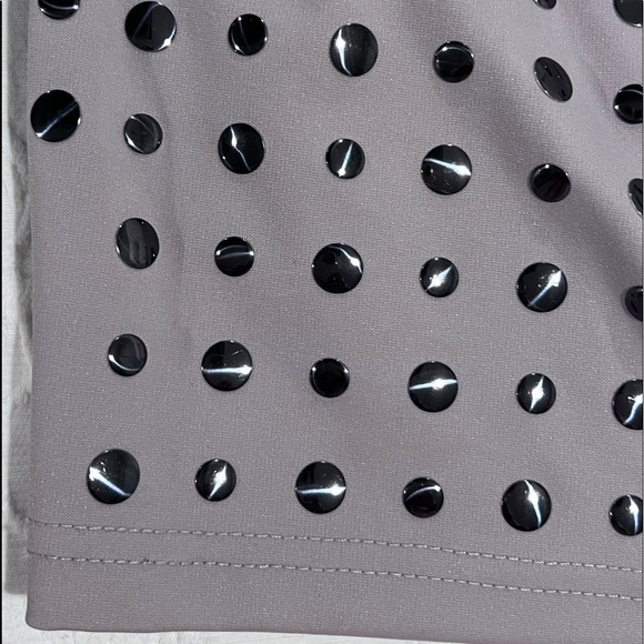 Stella & Jamie Studded Gray Puff Sleeve Crop Top Size XS X-Small NWOT - Picture 4 of 11